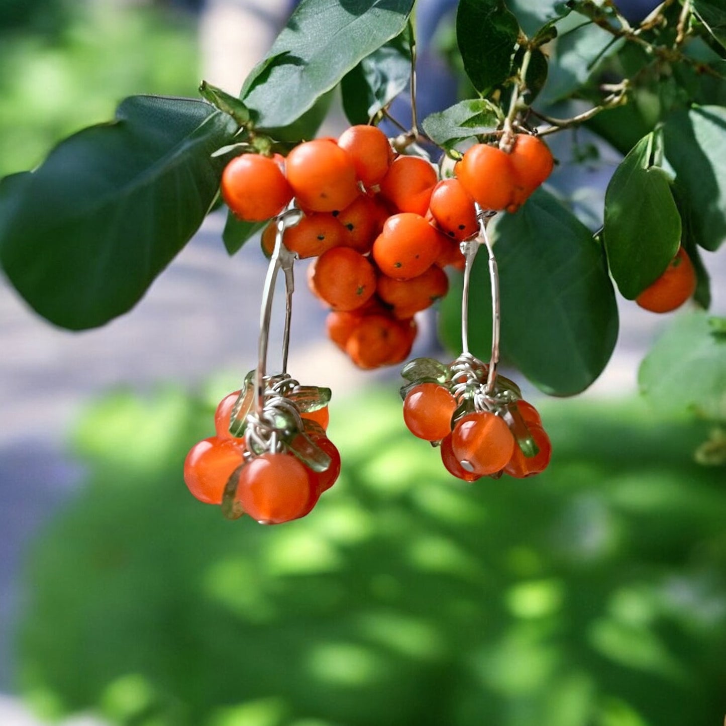 Rowan berry Loop earrings